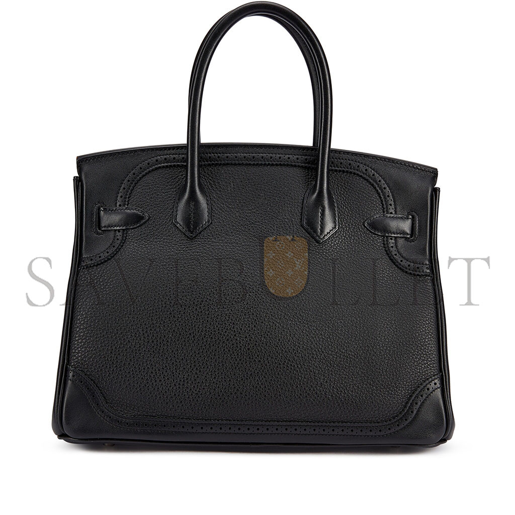 HERMÈS MASTER BIRKIN 35 SWIFT AND TOGO LACE SERIES BLACK BAG GOLD BUCKLE H082650CK08 (35*28*18cm)